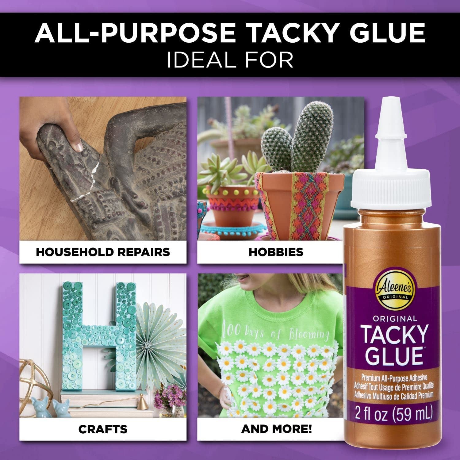 Original 2 Fl. Oz. 6-Pack, America'S Favorite Tacky Glue, 6 Pack, Ideal for Slime, Crafts and School Projects