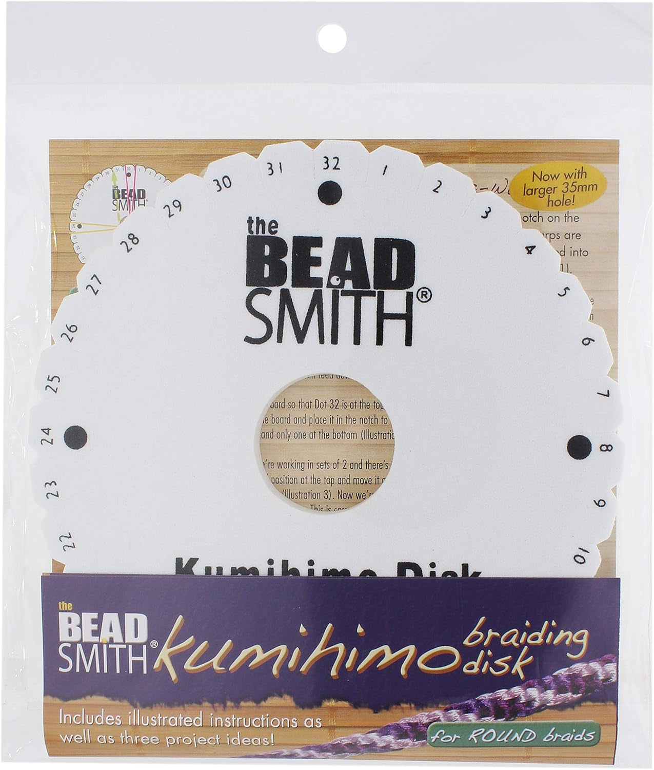 round Kumihimo Disk, 6 Inch Diameter, 3/8” Thick Dense Foam, Jewelry Tools for Braiding, 1 Disks