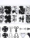 50 Pair Snaps for Sewing 3 Styles Hook and Eye Latch for Clothing Sewing Fixing Tools with Metal Sewing Buttons Fasteners Press Studs for Skirt Dress Bra Sewing DIY Crafting, 2 Colors (50)