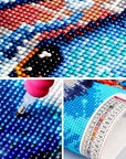 5D Diamond Painting Kits for Adults,Honey Bee Diamond Art Stained Glass Kits for Beginner DIY Diamond Dots Bead Art, Full round Diamond Painting Gem Art Wall Decor 12X12 Inch