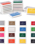 Finger Ink Pads for Kids Washable Craft Ink Stamp Pads, 16 Color DIY for Rubber Stamps, Paper, Scrapbooking, Wood Fabric, Best Gift for Kids