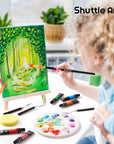 54 Pack Acrylic Paint Set, Acrylic Painting Set with 30 Colors Acrylic Paint, Wooden Easel, Painting Canvas, Paint Brushes, Palette, Art Painting Supplies for Kids Adults Beginner Artists