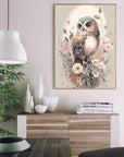 Owl Paint by Number for Adult Kit, DIY Acrylic Paint by Numbers for Adults Beginner, Owl and Flowers Oil Painting by Number on Canvas for Home Wall Decor 16X20Inch