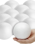 4 Inch Foam Balls for Crafts - 12 Pack round White Polystyrene Spheres for DIY Projects, Ornaments, School Modeling, Drawing