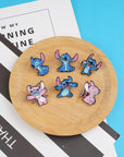 6 Pcs Stitch Pins Cartoon Anime Enamel Pins for Clothing Backpack Hat Decoration Gift for Girls