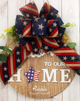 Rustic Patriotic Ribbon Wired,4 Rolls Stars and Stripes Burlap Ribbon,2-1/2 Inch Total 60 Feets(20 Yards), Patriotic Ribbon for Crafts,Wreaths,4Th of July Big Bow,Party Decoration-Pt01