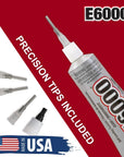 E6000 1-Ounce Tube with Precision Tips Industrial Strength Adhesive for Crafting and Wooden Art Dotting Stylus Pens 5 Pcs Set - Rhinestone Applicator Kit - Rhinestone Applicator Kit for Arts and Craft