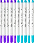 12 Pcs Disappearing Ink Pen Water Soluble Pens Fabric Markers Pens for Sewing Art DIY Tracing Embroidery Supplies (Blue, Purple)