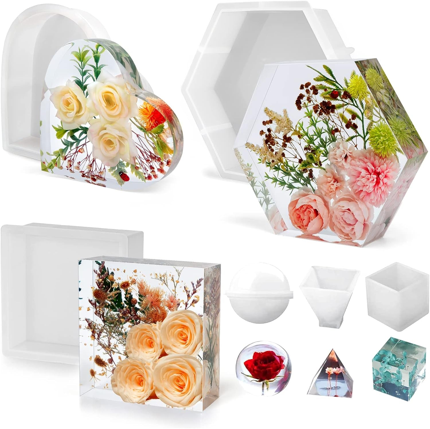 Resin Molds Silicone,Epoxy Resin Casting Craft Mold for Flower Preservation Bookends DIY Art (Large, Arch)