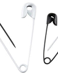 Asst Black and White Professional Style Safety Pins, Multisize, 25-Count