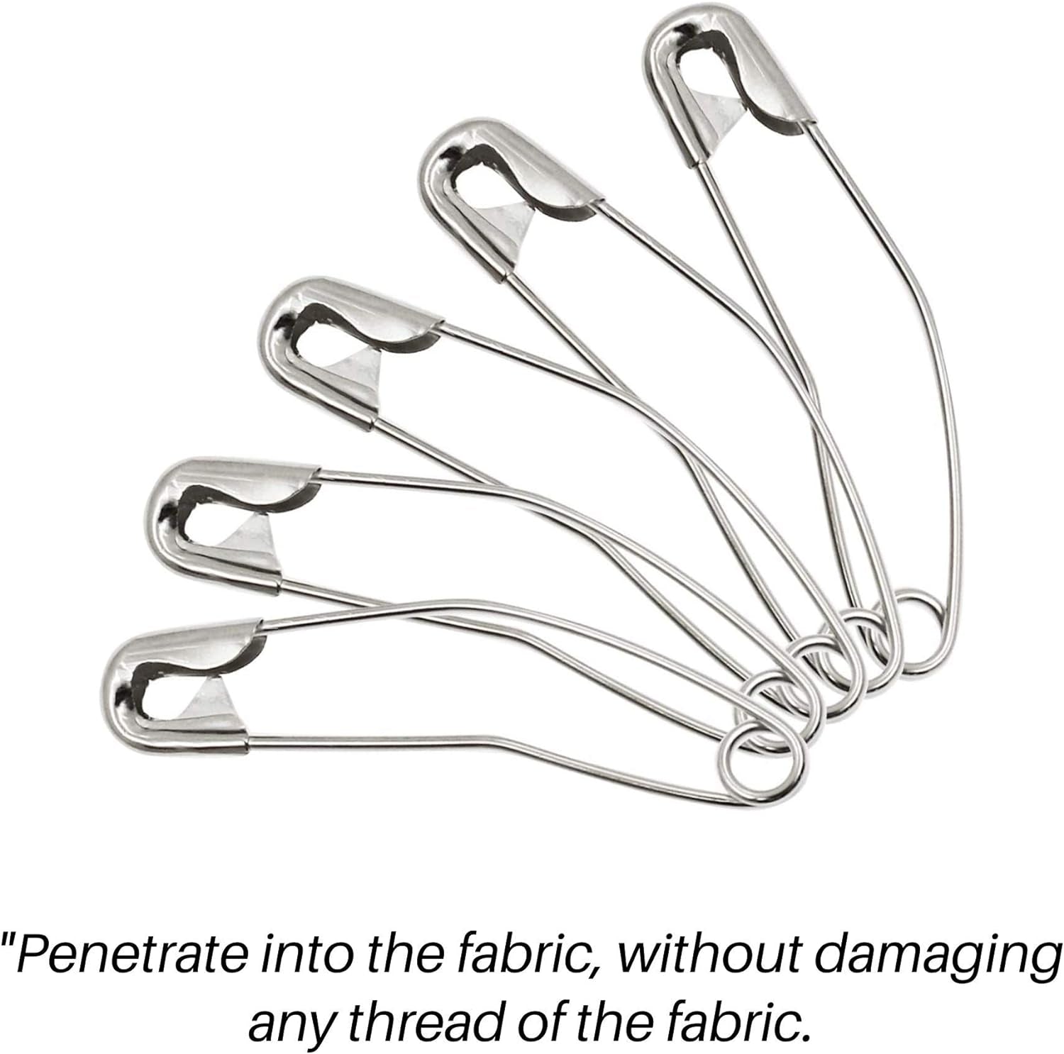 Quilting Curved Safety Pins for Quick Basting, Size 3, 100 Count