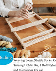 Weaving Loom Kit, 15.2" H X 9.85" W Wooden Tapestry Looms, Warp Frame Loom Heddle Bar for Weave Board Weaver Tapestry Kids Beginner