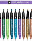 Acrylic Paint Pen, Needle Extra Fine and Chisel Point, 12 Metallic Colors, Waterproof Ink, Works on Rock, Wood, Glass, Metal, Ceramic and More
