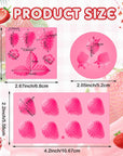 3 Pcs 3D Strawberry and Flowers Silicone Mold Strawberry Baking Mold Fruit Fondant Mold Handmade Candy Jelly Bakeware for Baking Chocolate Pan Cake Kid Cupcake Soap Candle Clay Resin Wax Making