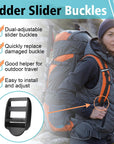 12 Pcs Ladder Slider Buckles+12 Pcs Tri Glide Slider for Backpack Strap Clips, Plastic Clips for Straps Adjuster, Backpack Clips for 1 Inch Webbing Strap.