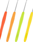4 Pieces Hair Needles Crochet Hooks Precision Metal Needles Crochet Knitting Needles with Soft Handles, 1 Mm, 1.25 Mm, 1.5 Mm, 1.75 Mm, 4 Colors