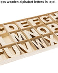 162 Pieces 2 Inch Wooden Letters with Storage Tray, 2 in Wood Alphabet Letters for Crafts, Small 2" Unfinished Wooden Craft Letters for Wall Decor, DIY, Learning Abcs, 6Pcs for Each Wood Letter
