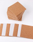 40 Pack Self Adhesive Cork Squares and round DIY Adhesive Cork Board for Coasters and DIY Crafts