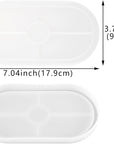 3 Pack Oval Coaster Mold Silicone Epoxy Resin Tray Mold Large DIY Casting Craft Decorating for Craft Jewelry Storage Home Decoration (Transparent White)