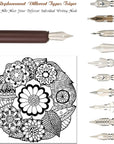 Hhhouu Calligraphy Set for Beginners Quill Pen and Ink Set Fancy Pens with Black Ink and 11 Nibs for Lettering,Drawing, Journaling, Signing, Invitation HO-Q-301