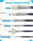 Snap White Synthetic Paint Brush Set for Acrylic and Watercolor, Includes 4 Paint Brushes