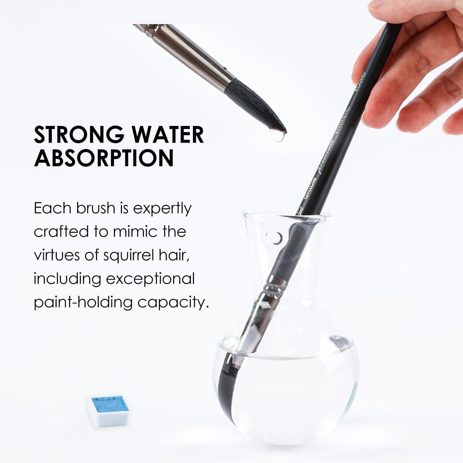 Professional Synthetic round Paint Brush Set of 5,Watercolor Paint Brushes, Art Supplies for Painting, round Pointed Tip Soft Anti-Shedding,Detail Artist Paint Brush