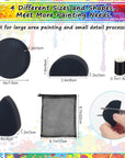 24+1 Pcs Face Paint Sponges Kit, Art Work Sponge Body Painting Sponge for Face High Density 8P Half Moon, 8P Oval, 4P Round, 4P Finger Sponge for Makeup Body Paint with Storage Bag