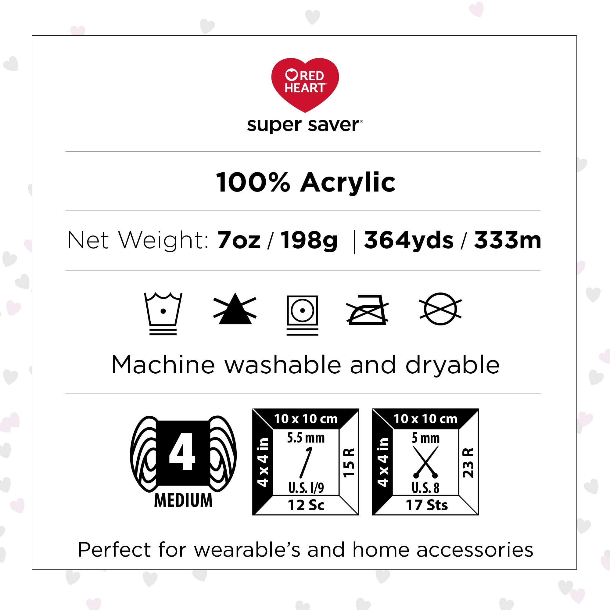 Red Heart® Super Saver® 4 Medium Acrylic Yarn, Baby Pink 7oz/198g, 364 Yards