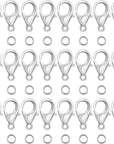 300PCS Lobster Claw Clasps with Open Jump Rings 12Mm Metal Lobster Clasps for DIY Craft Bracelet Jewelry Making (Gold, Clasp: 12X7Mm+Ring:5Mm)