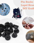 Rubber Pin Backs, 100PCS Lapel Pin Backs, Pin Safety Backs for Brooch Tie Hat Badge Insignia, Black