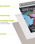 9X12 Premium Sketch Book, Spiral Bound Sketch Pad, 1 Pack 100 Sheets (68Lb/100Gsm) Sketchbook for Artist Sketching Drawing, Durable Acid Free Painting Art Paper for Kids, Adults.