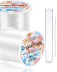 1Mm Stretchy Bracelet String Elastic String for Bracelets Making, Crystal Clear String Elastic Cord Necklace Cord Bead Cord for Friendship Bracelets, Letter Beads and Jewelry Making