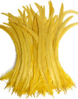 50PCS Rooster Coque Tail Feathers Bulk Natural 14-16Inch 35-40Cm for Crafting Wedding Fly Tying Feather Party Performances DIY Decoration Rooster Tail Featheryellow