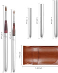 Kolinsky Travel Watercolor Brushes Sable Hair round Watercolor Paint Brush 3Pcs Brushes Set Portable Compact Artist Brushes with Pocket Protective Case for Art Painting, Gouache, Acrylic Painting