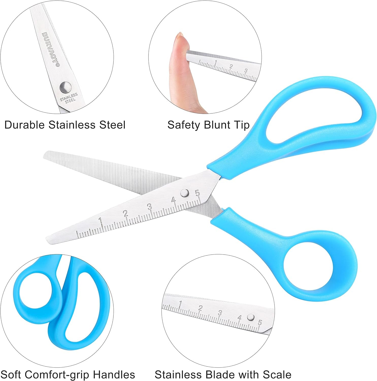 Scissors,  6" Multipurpose Scissors Bulk 16-Pack, Right/Left Handed Comfort-Grip Handles Ultra Sharp Blade Shears Sturdy Sharp Scissors for Office Home School Sewing Fabric Craft Supplies