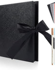8.5 X 5.9 Inch Scrapbook Photo Album with DIY Accessories Kit - 60 Pages Black Kraft Paper DIY Handmade Album Scrapbook for Anniversary Wedding Graduation Travel Love Memory Small Scrapbook