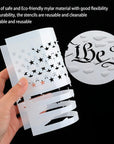 6 Pieces American Flag Stencils We the People Stencil Reusable Tracing Templates US Flag Painting Templates for Painting on Wood for DIY Card Albums Wall Floor Crafts Decors, 6 Sizes