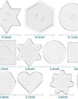 5 Mm Fuse Beads Pegboards Plastic Fuse Bead Boards Large Clear Pegboards Kits Template Beading Supplies for Craft Beads Fuse Bead Pegboards Projects, 10 Different Shapes (30 Pcs)