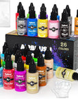 Airbrush Paint Set - 26 Colors Airbrush Paint, Ready to Spray, Water Based Acrylic Airbrush Paint Kit for Metal, Plastic Models, Leather - 0.7Fl Oz