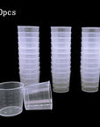 60 Pcs Plastic Graduated Cups, 30Ml/1Oz Clear Scale Cups with 50 Pcs Wooden Stirring Sticks for Epoxy, Resin, Stain, Mixing Paint