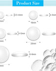 100 Pieces Transparent Glass Cabochon Dome round Cabochon Tiles for Jewelry Making Craft Transparent Half round Flat Back for DIY Earring Necklace Ring (12 Mm, 16 Mm, 18 Mm, 25 Mm, 30 Mm)