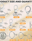 300PCS Keychain Making Kit, Keychain Craft Supplies Including Key Chain Clips, Lanyard Snap Hooks, Key Rings and Jump Rings for Key Chain Making, Purse Making, Lanyard Making