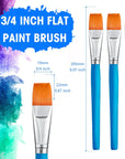 10 Pieces 3/4 Inch Flat Paint Brushes Acrylic Paint Brush Artist Craft Paint Brushes Watercolor Small Brush Bulk Painting Brush Art Detail Oil Brush for Adult(8.1 X 0.9 X 3/4 Inch,Sky Blue)