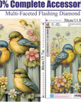 Bird Diamond Painting Kits for Adults Flower,5D DIY Full Drill round Diamond Art Gems Vertical Perfect for Home Wall Decor 12X16 Inch/30 * 40Cm