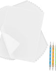 50 Sheets Carbon Paper Black Graphite Paper Transfer Tracing Paper and 5 Pieces Ball Embossing Styluses for Wood, Paper, Canvas and Other Art Craft Surfaces, 8.3 by 11.8 Inch