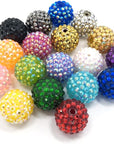 20Mm Rhinestone Beads 50Pcs Beaded Pens Beads Chunky Bubblegum Large Spacer Charms Sparkle Bling Ball Bulk Mix Colors Randomly (20Mm)