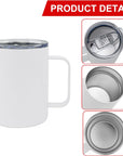 6 Pack 12 Oz Sublimation Tumblers with Handle Coffee Blanks, with Lid and Straw Cups Blank Bulk, Straight Skinny Insulated Cup Stainless Steel Water Bottle for Craft DIY…
