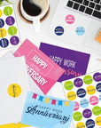 72 Sets Work Anniversary Cards Happy Anniversary Cards Employee Anniversary Cards Bulk 6 Design for Office Staff Envelopes Work Team Appreciation Anniversary Cards 6X4In
