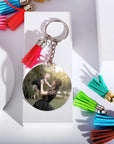 120 Pcs Acrylic Keychain Blank with Key Rings: Tassels Key Chain for Craft,Bulk Keychain Rings,Key Chain Kit for Girls, Silver