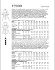 Vogue V2000H5 Misses' Wrap Dress Sewing Pattern Packet by Diane Von Furstenberg, Design Code V2000, Sizes 6-8-10-12-14